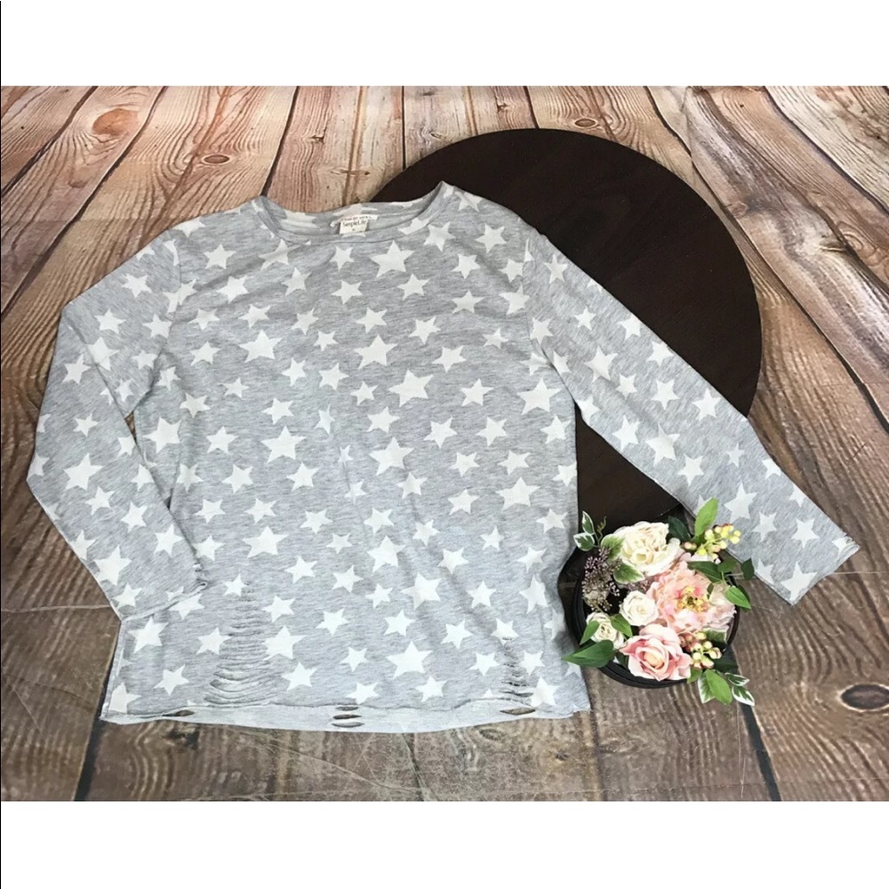 Sack’s Simple Life Star Print Shirt XL Distressed